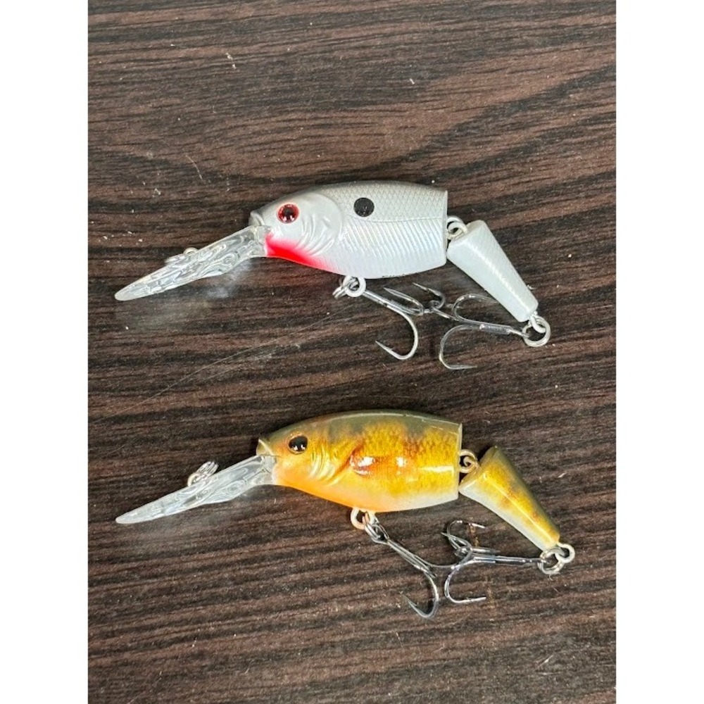 Berkley Flicker Shad Jointed 5 Crankbait Fishing Lures Set of 2 White Gold 2in